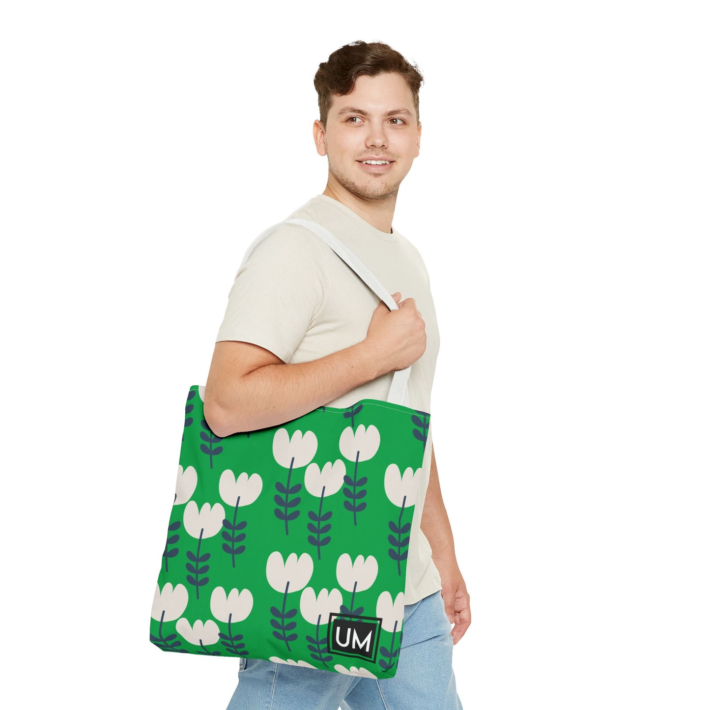 Bolso de mano con estampados florales llamativos (AOP)