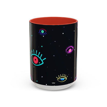 Taza de café con diseño de mal de ojo (11 oz y 15 oz)