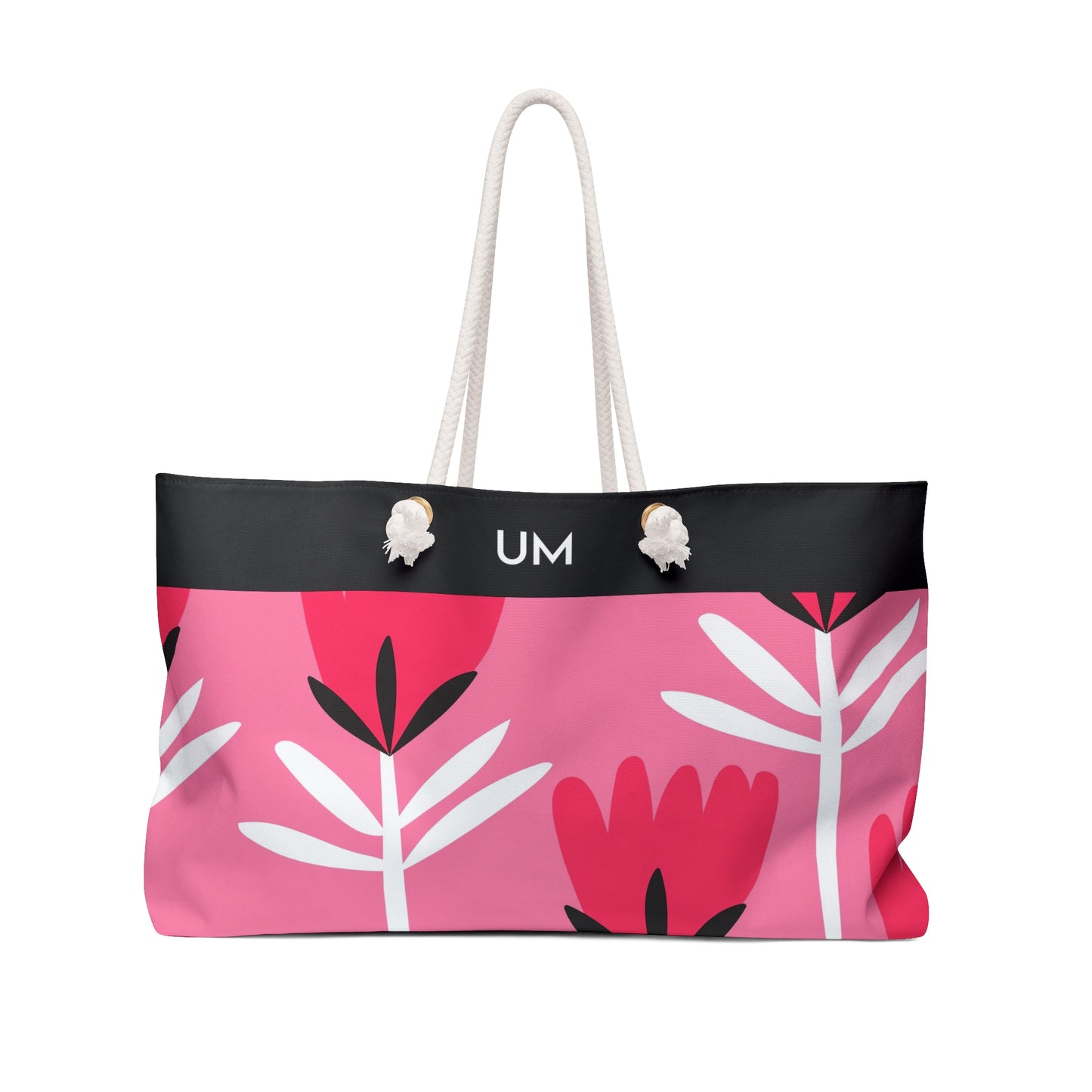 Bolso de fin de semana con estampado floral llamativo