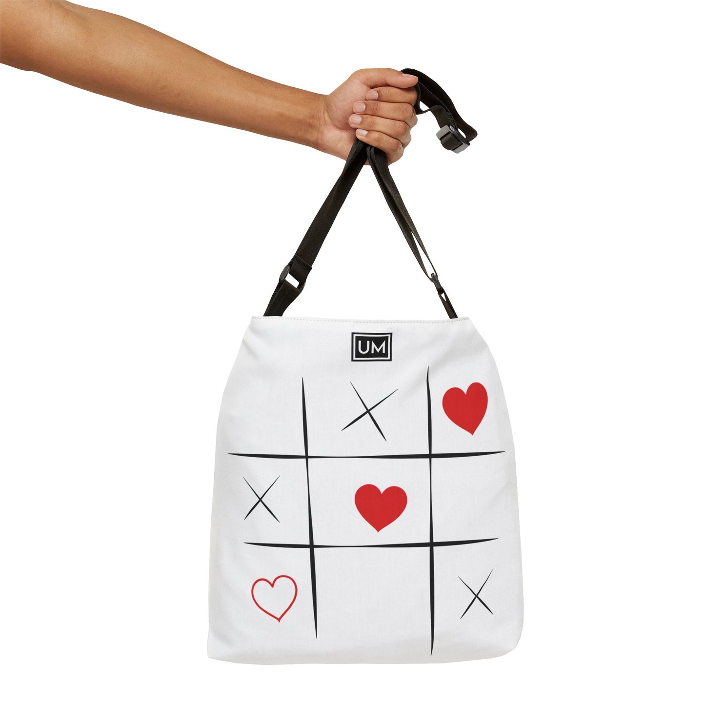 Bolsa de mano ajustable con diseño abstracto de amor