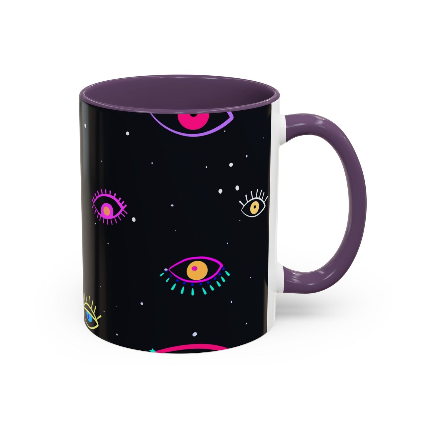 Taza de café con diseño de mal de ojo (11 oz y 15 oz)