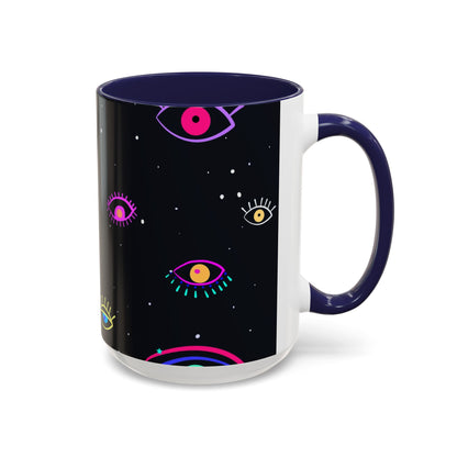 Taza de café con diseño de mal de ojo (11 oz y 15 oz)