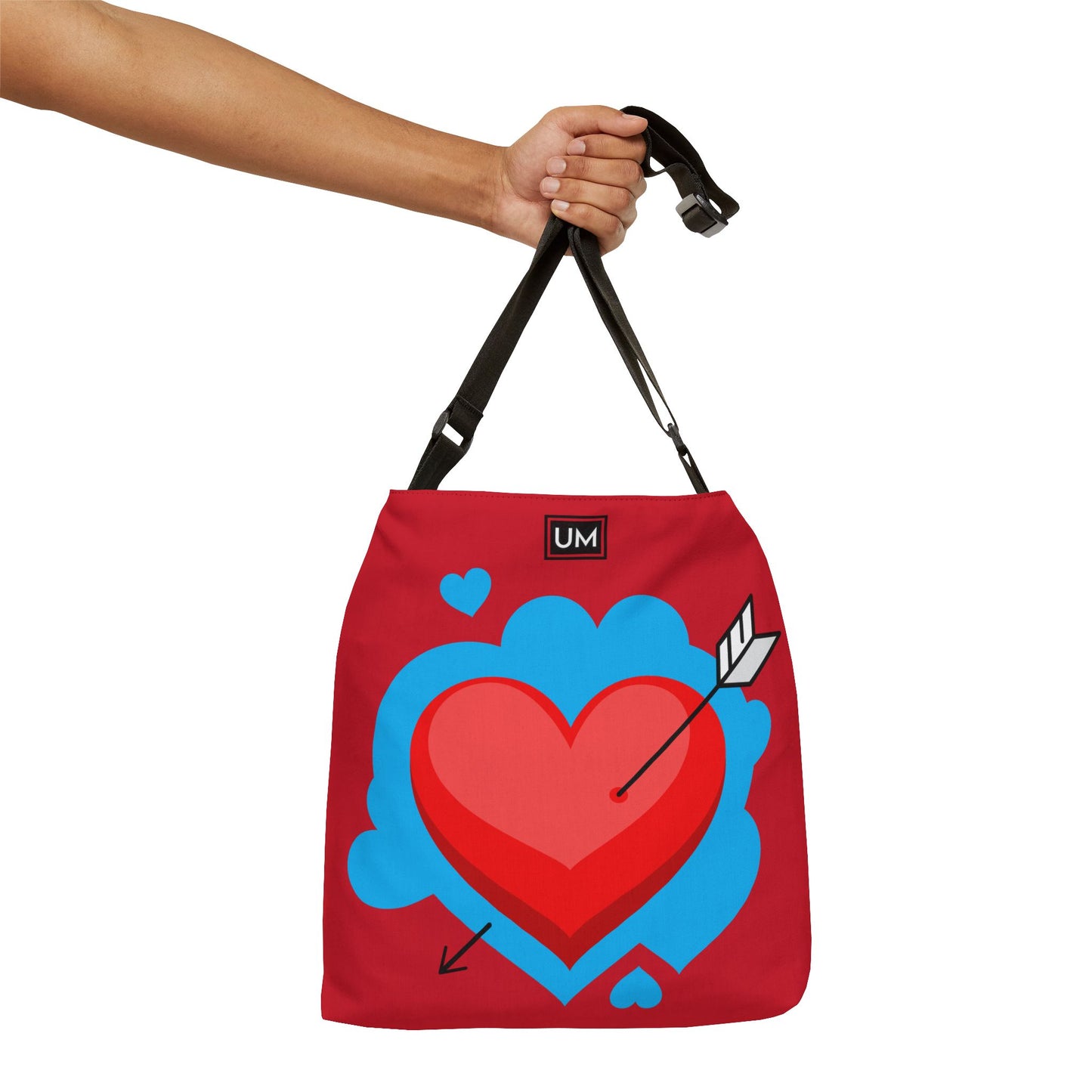 Bolsa de mano ajustable con diseño abstracto de amor