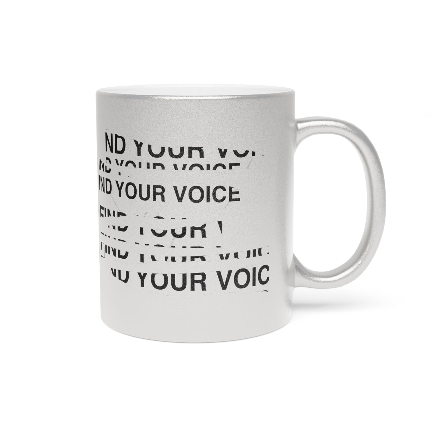 Taza Encuentra tu voz (plata y oro)