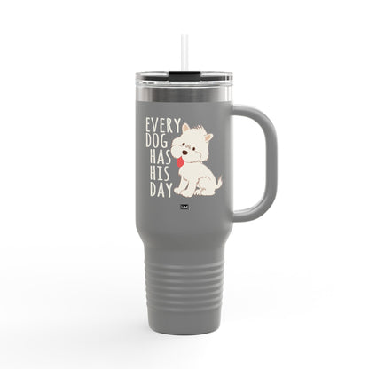 Taza con texto "Amor de perro", 40 oz